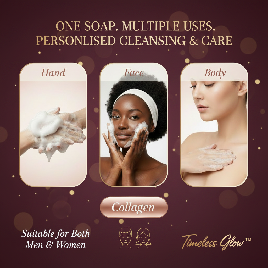 Timeless Glow™ Collagen Soap – Dark Luxury Background