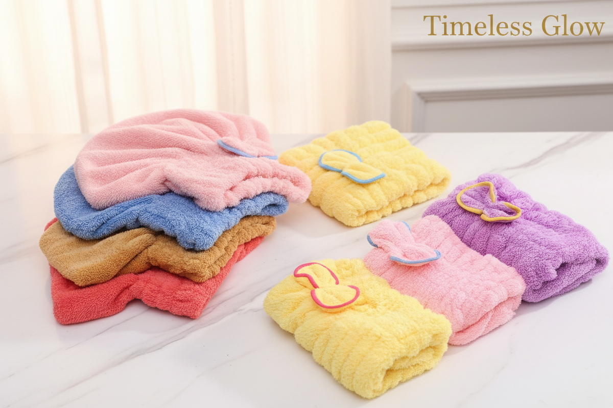 Timeless Glow Hair Towel Caps