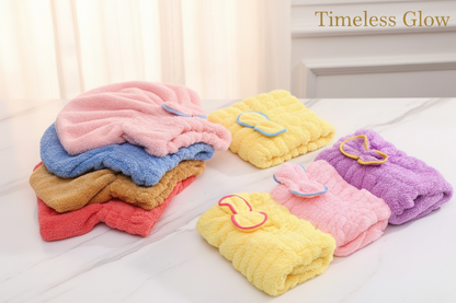 Timeless Glow Hair Towel Caps